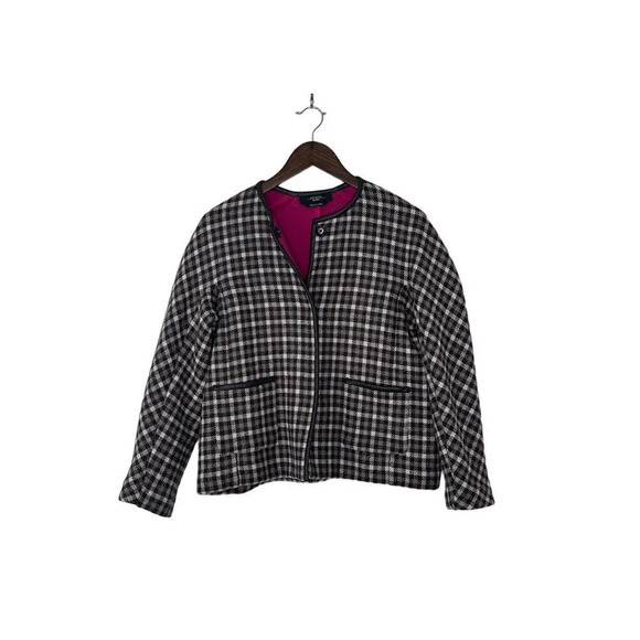 Weekend Max Mara Plaid Coat Size 12 Brown Wool - Picture 1 of 4